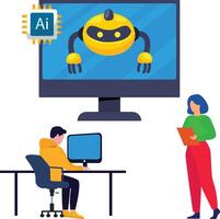 Machine Learning Illustration vector