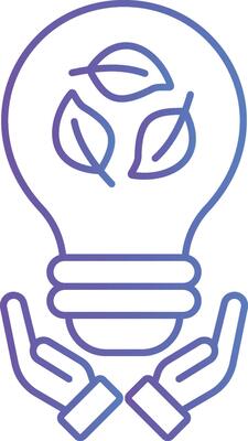 Eco Light Bulb Icon Gradient Style