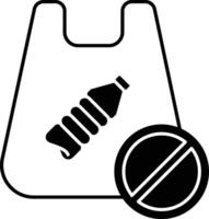 Reusable Bag Icon Glyph Style vector