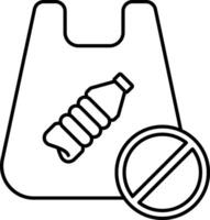Reusable Bag Line Icon Eco Shopping Symbol vector
