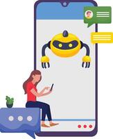 Mobile Robotic Chat Illustration vector