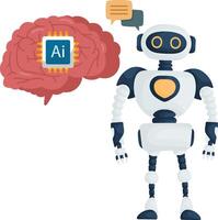 Artificial Intelligence Illustration Robot vector