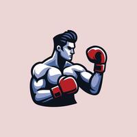 A man with boxing gloves on his hand vector