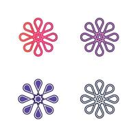 Geometric Floral Design with Abstract Petals in Symmetry Style vector