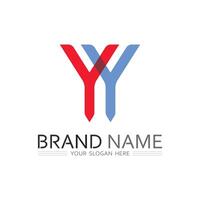 Abstract Letter Y Design with Creative Shapes and Bold Color Illustration vector