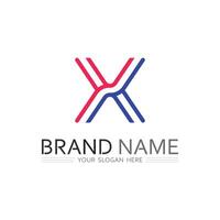 Artistic X Letter Logo Design with Abstract Style for Graphic vector