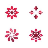 Symmetrical Botanical Badge with Bloom Motif and Stylish Outline vector