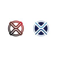 Iconic X Typography Logo with Circular and Angular Line Combinations vector