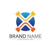 Unique X Letter Logo with Symmetrical Line Pattern for Company and Branding vector