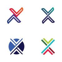 Futuristic X Icon Design for Tech Startup Branding and Logo Collection vector
