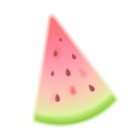 Watermelon slice soft gradient. Summer juicy fruits, mesh gradient. element vector