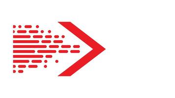 Abstract Red Arrow with Motion Lines on White Background vector