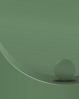 Minimalist Green Abstract Background with 3D Sphere vector