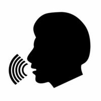 icon of speech sign. Voice control and interaction. Talking head concept isolated on white background. illustration vector