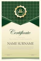green certificate background pattern vector