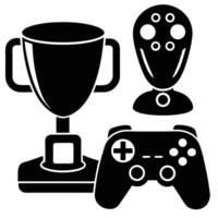 High quality 3d icon set of gaming accessories vector