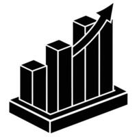 Three dimensional colorful growth chart with layered bars and ascending data visualization vector