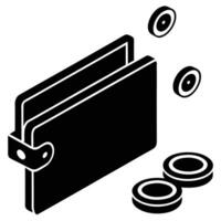 3d wallet icon with animated gold coins a high resolution icon set vector