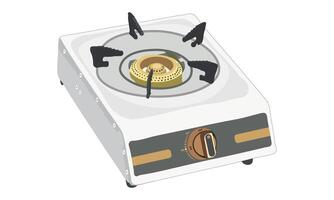 Single Burner Gas Stove Illustration , A White Gas Stove for Culinary Usage on a White Background vector