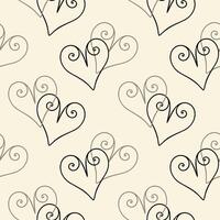 Pattern with heart shapes, beige pattern with heart outlines. Textile. Wallpaper, backdrop, wrapper, packaging. vector