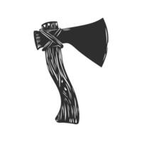 Vintage Axe Silhouette Illustration. Rustic Tool Symbolizing Strength And Craftsmanship. Isolated Illustration vector