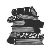 Stack Of Books Silhouette Illustration. Knowledge And Learning Concept Isolated Illustration vector