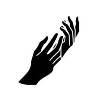 Hand Gesture Silhouette Icon Open Palm Finger Pose Illustration vector