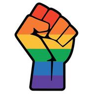 a fist with a rainbow colored fist vector