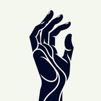 a hand with a black outline on it vector