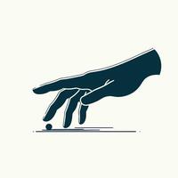 a hand is touching a ball with a finger vector