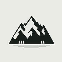 a mountain landscape with trees and mountains vector