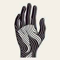 a hand with a wavy pattern on it vector