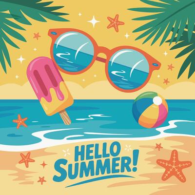 hello summer illustration