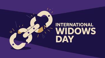 international widows day with broken chain vector
