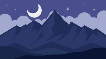 night mountain cartoon animation backgrounds . savanna and nature night view for adventure and wanderlust animated motion graphic illustration design video