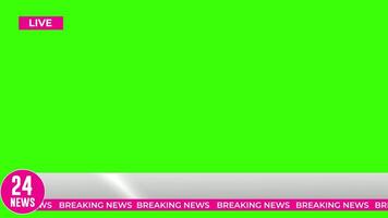 Breaking News - pink color Lower third live Breaking news background green screen and seamless looping ticker with blank text boxes. video
