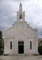 Ermita da Toxa, the chapel in Galicia covered by thousands of scallop shell photo