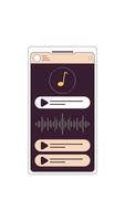 música transmisión aplicación interfaz con onda de sonido visualizador 2d dibujos animados vertical animación. musical nota, audio pista, jugar botones. lista de reproducción teléfono animado plano vistoso objeto 4k aislado en blanco video