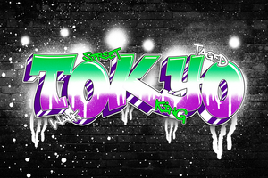 Gradient Graffiti Text Effect psd