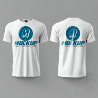 White TShirt Mockup Front and Back Views for Apparel Design psd