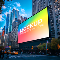 NYC Billboard Mockup Showcase Your Design on a Giant Times Square Screen psd