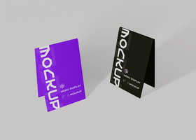Tabletop Menu Display Stand Mockup psd