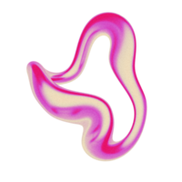 abstract random 3d iridescent colour shape on transparent background png