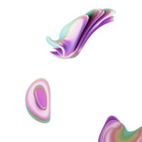 abstract 3d iridescent twisted colour shape on transparent background png