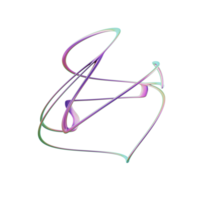 abstract 3d iridescent distorted colour shape on transparent background png