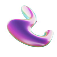 random abstract 3d iridescent colour shape on transparent background png