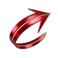 Red 3d arrow circular motion graphic design png