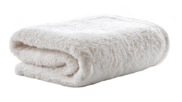 Soft white folded towel on transparent background png