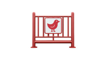 Red barrier showing bird shaped icon indicating flu risk on transparent background png