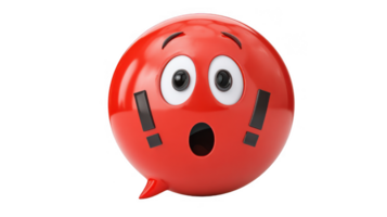 Red speech bubble showing surprise with exclamation marks on transparent background png